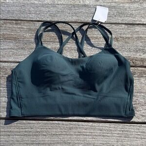 Lululemon Like a Cloud Ribbed Longline Bra size 8 B/C Cup NWT Indochine Blue